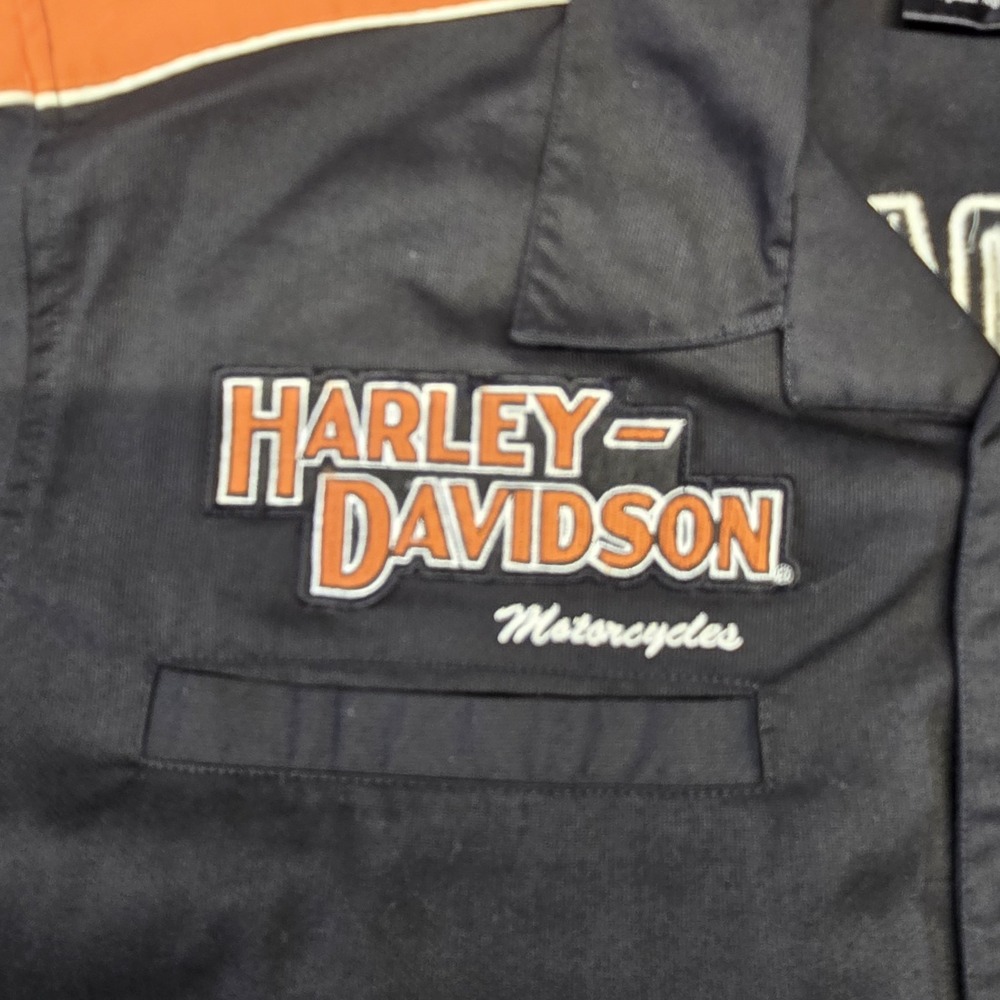 Harley Davidson Colorblocked Garage Shirt Short Sleeve Embroidered XL - Picture 6 of 9